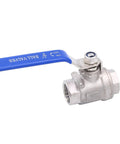 Heavy Duty Stainless Steel Ball Valve 304 Half Inch NPT For Water Oil And Gas With Blue Vinyl Insulated Locking Handles