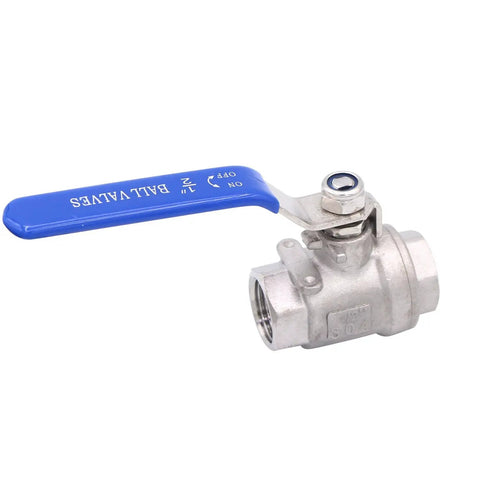 Heavy Duty Stainless Steel Ball Valve 304 Half Inch NPT For Water Oil And Gas With Blue Vinyl Insulated Locking Handles