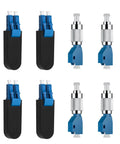 4 Pcs FC Male To LC Female VFL Fiber Optic Adapter Convertor And 4 Pcs Single Mode LC UPC Loopback Adapters Tester Kit