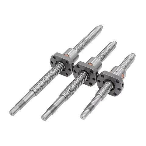 Three Left Hand Thread Ball Screws With Nuts, 16mm Diameter, 5mm Lead, For Robotic Arms, CNC Machines, Linear Actuators, 500mm Long