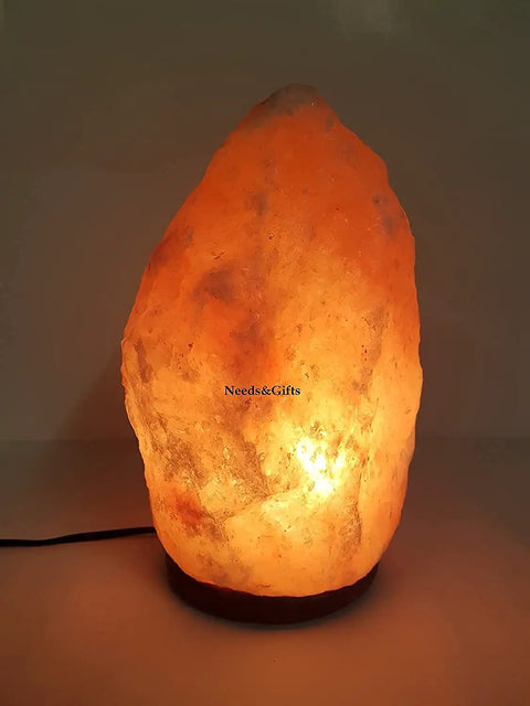 Himalayan Pink Salt Lamp With Dimmable Warm Glow Handcrafted Wooden Base Natural Crystal Rock Salt From Himalayan Foothills Soft Night Light