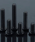 Hella Durable M6 12mm Button Head Torx Machine Screws With T30 Bit Black Coated 304 Stainless Steel Tamper Resistant License Plate Fasteners 25 Pack displayed.