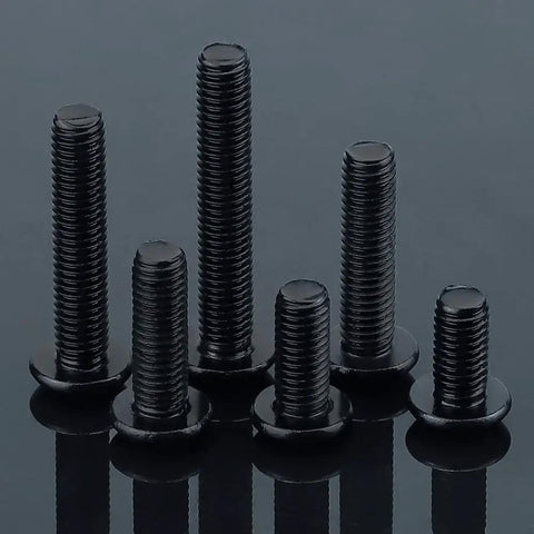 Hella Durable M6 12mm Button Head Torx Machine Screws With T30 Bit Black Coated 304 Stainless Steel Tamper Resistant License Plate Fasteners 25 Pack displayed.