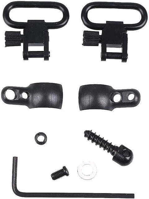 Lever Action Rifle Sling Mount Kit Split Band With 1 Inch Quick Detach Sling Swivels components and screws visible