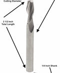 Pro Level Upcut Spiral Router Bit Featuring Solid Carbide Construction And A Quarter Inch Shank for CNC and handheld routers.