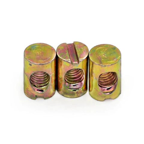 Cross Dowel Barrel Nuts Slotted Carbon Steel Furniture Hardware Pack Of 10 M6x11-15 M8x15 For Bed Frames And Chairs