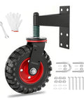 Heavy Duty 6 Inch Gate Wheels For Wooden Gates, Spring Loaded With 550 Lb Capacity, visible installation tools included