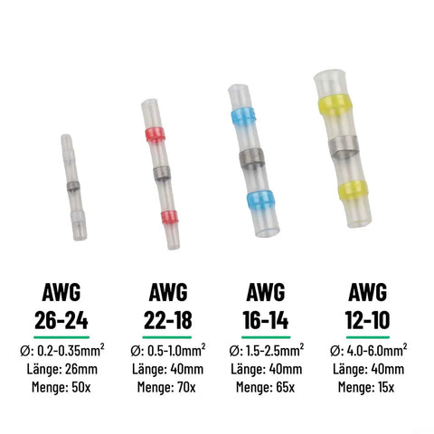 Get These Insane Solder Seal Wire Connectors That Are Totally Rad For Making Super Secure Electrical Joints With Zero Mess And No Crimping Needed To Keep Your Wiring Rock Solid Every Single Time, 200-piece heat shrink wire connectors, AWG sizes 26-24 to 12-10