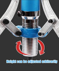 Heavy Duty 20 Ton Hydraulic Gear Puller and Bearing Hub Separator Made from Solid Forged Steel with adjustable height feature.