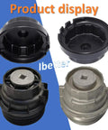 Heavy Duty 64Mm Oil Filter Wrench Socket Tool For Toyota Lexus Rav4 Camry Tundra Highlander Sienna Cruiser Venza 2.5 5.7L Engines, showing top and bottom views.