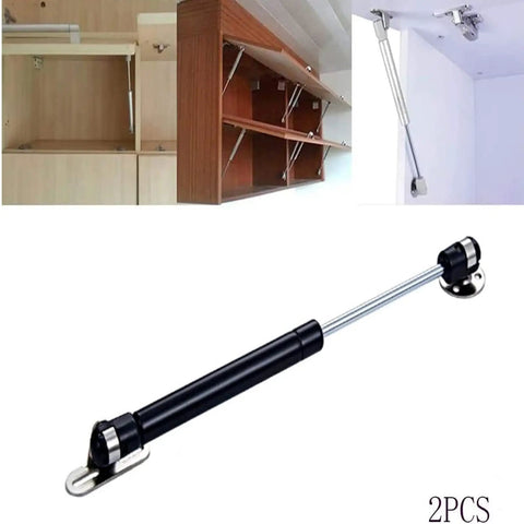 12 Inch Gas Strut 30N Lift Support For Cabinet Doors Black Heavy Duty Hydraulic Air Prop Hinge For Kitchen Cabinets 7 Lb Load Extendable 0-107mm Total Length About 303mm Two Sets shown in installed view