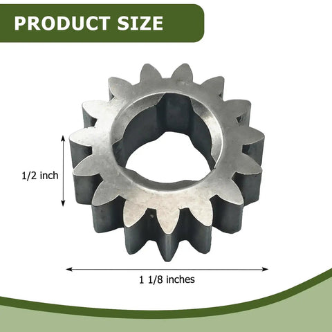 Two Pack Heavy Duty Pinion Gear Replacement Compatible With Toro Super Recycler Push Lawn Mower Models 10552 10590 10591 Genuine Replacement Parts 654750 And 614438, 1 1/8 inches in diameter.