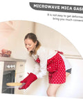 Woman using Ten Piece Microwave Crisper Sheets Made From Mica Foil For Heat Resistant Insulation Microwave Oven Accessory Pack in kitchen