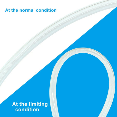 Heavy Duty PU Pneumatic Tubing for Air Compressors 8mm by 5mm Clear Polyurethane Air Hose 32.8ft shown under varying conditions
