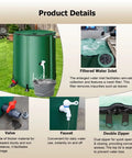 Collapsible Rain Barrel 264 Gallon Water Storage Tank With Easy Install Filter Spigot Overflow Kit And Portable Rainwater Catcher Details