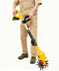 Person holding a Cordless Garden Tiller Cultivator 250RPM Portable Electric Rototiller With Batteries And Charger Included