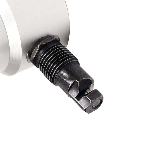Close-up of Double Head Metal Nibbler Saw Cutter Tool Drill Attachment For Sheet Metal, showing ergonomic metal cutting bit.