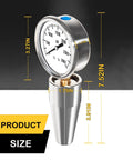 Drawbar Pull Gauge For CNC Spindles Direct Readout 0 To 3000 Lbs Five Eighths Inch Eleven Thread Retention Knob Works On CAT40 And BT40 CNC Machines Heavy Duty Spindle Pull Test Meter For Precise Readings. size view with 3.27in gauge