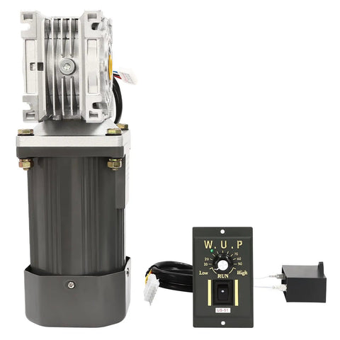 AC 110V 180W Worm Gear Reducer Motor With Speed Controller One To Fifty Reduction Ratio Gearmotor and control panel