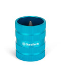 Blue DuraTech pipe deburring tool with knurled metal body; inner/outer tubing reamer for 1/4"–1-1/4" OD pipes