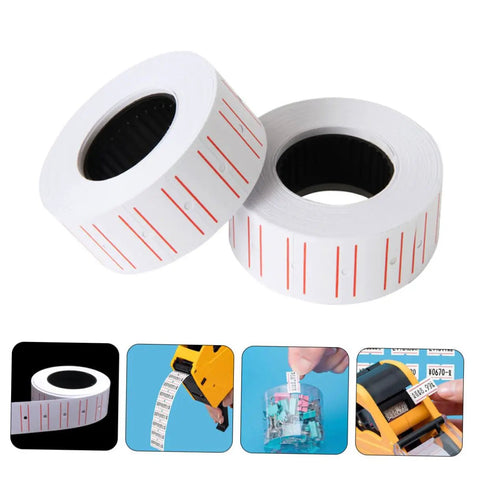 Pricing Label Stickers Paper in Bulk 10 Rolls 4000pcs Adhesive Retail Price Tags for Price Marker Machines Office and Shop Supplies
