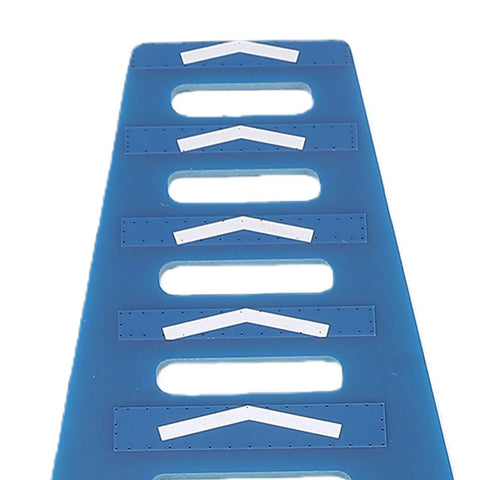 Close-up of a blue panel with white chevron details on a 2.4GHz High Gain Directional Antenna For Long Range Drone Remote Control.