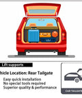 Built Damn Tough Rear Tailgate Gas Struts For Suzuki Ertiga Ze 2012 To 2018 Wagon Liftgate Dampers installed on red hatchback.