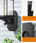 Two Pack Vinyl Siding Mounting Blocks For Half Inch Lap Siding With Built In Electrical Box And Vertical Lamp Mounting Plates For Outdoor Light Fixtures In Black Finish Durable Plastic Construction That Paints To Match Siding Color And Lasts Outdoors. black vinyl siding light mounting block on 1/2-inch lap siding