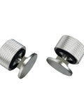6061 T6 Aluminum Welding Helmet Fasteners Replacement Pair with anodized silver finish, showing beefed up hardware design.