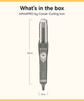 InfinitiPRO Curl Secret Ceramic Auto Curling Iron With Three Quarters Inch Barrel, 12.6-inch length, product dimensions shown.