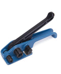 Heavy Duty Manual Strapping Tensioner For 1/2 To 3/4 Inch Polyester And Polypropylene Strap featuring a blue metal frame and black handle.