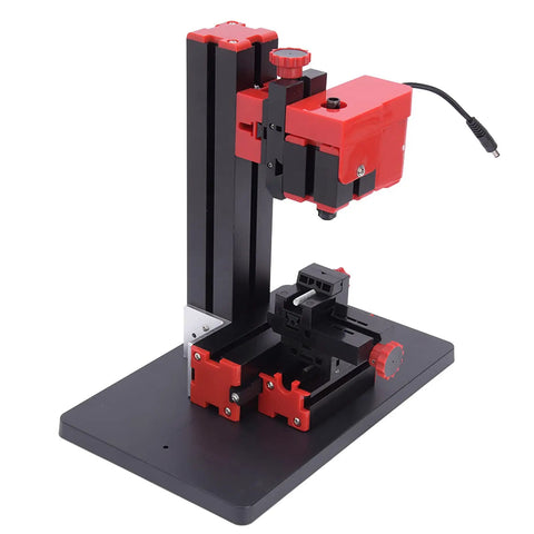 Garosa 6 In 1 Mini Motorized Lathe Machine, multifunctional compact tool with red and black design for metalworking and woodworking.