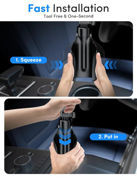 Cup Holder Phone Mount For MagSafe Magnetic Car Holder With Dual Adjustable Bases And N55 Magnet installation steps in car