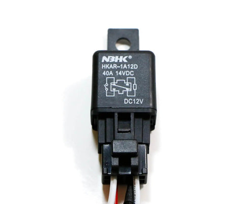 Plug And Play Relay Harness Kit With LED On Off Switch close-up of relay component, H11 H8 H9 compatible, 12V DC 40A