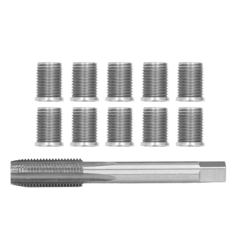 Ultimate Tbest Thread Repair Tool Kit For M10x1.25 Holes Includes Heavy Duty Tap And Ten Durable Inserts To Fix Cross Threads Instantly Without Hassle Or Messy Cleanup On Any Busted Bolt Spot, tap and inserts