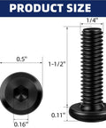 Heavy Duty Flat Head Socket Head Screws With Black Oxide Finish Solid Stainless Steel Furniture Bolts measuring 1/4-20 x 1-1/2 in.