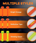 SINSEN car safety hammer set of 2 with orange handles; shows bright orange, reflective tape, and glowing green styles.