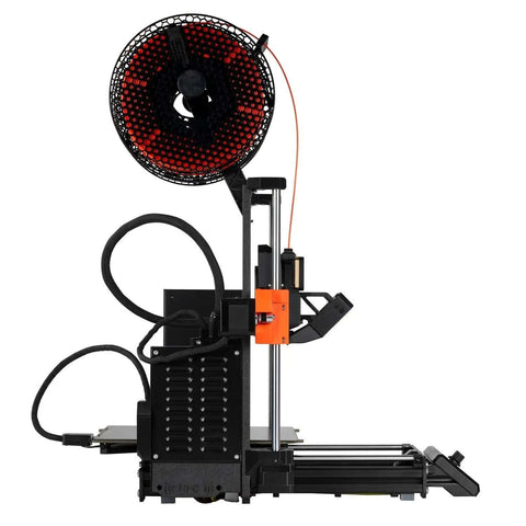 Side view of MK4S 3D Printer Kit With Automatic Calibration And Removable Sheets, showing filament spool and open frame.
