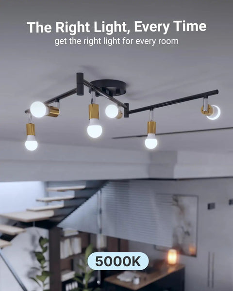 Ceiling fixture with 16 Pack GU24 LED A19 Light Bulbs 9W 800 Lumens 60W Equivalent Daylight 5000K Dimmable Twist Lock Base