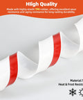 Elvone white TPE garage door seal, top and side weather stripping, coiled strip with red center stripe