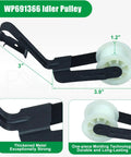 WP691366 Idler Pulley, 3" steel and plastic, durable with thickened metal, part for dryers to enhance performance.