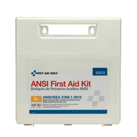 ANSI 2015 A Plus And OSHA Compliant First Aid Kit For 50 People Grab-and-Go 183-Piece Emergency Medical Kit For Home Car Office Or Worksite With Bandages Gauze Ointments Gloves Scissors Tweezers CPR Mask Eye Wash