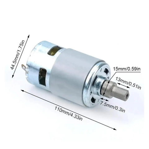 Rock Solid 775 Dc Motor 15000 Rpm High Speed Blower dimensions with measurements for assembly in workshop vacuum systems.