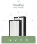 Replacement Filter For 40 White And Black Air Purifiers With Ultra Fine Nonwoven Fabric That Seriously Captures Wildfire Smoke Dust Pollen Pet Dander And Odor Control 2 Pack, side view of two filters