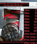 Measuring tool on hydraulic jack part with size chart for Vertical Hydraulic Bottle Jack Repair Kit For 16 Ton Jacks
