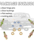 Door Hinge Pin And Bushing Repair Kit For Chevy GMC Trucks And SUVs 1999 2007 includes pins, bushings, washers, and nuts.
