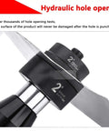 Close-up of Hydraulic Knockout Hole Punch Driver Kit for Metal Sheets and Electrical Conduit Holes 16.5mm to 60.8mm