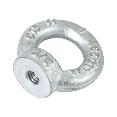 Heavy Duty Lifting Eye Nut 3/8-16 UNC Thread, Drop Forged Galvanized C15 Steel, corrosion resistant fastener for hoists