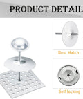 Top Shelf Insulation Pins With Self Locking Washers And Aluminum Dome Caps For Foam Board Wall Ceiling, detail of galvanized pin and washers.