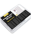Bulk 600 Piece 30 Value 0805 SMD Capacitor Kit With 1pF To 10uF Range in a labeled transparent storage box